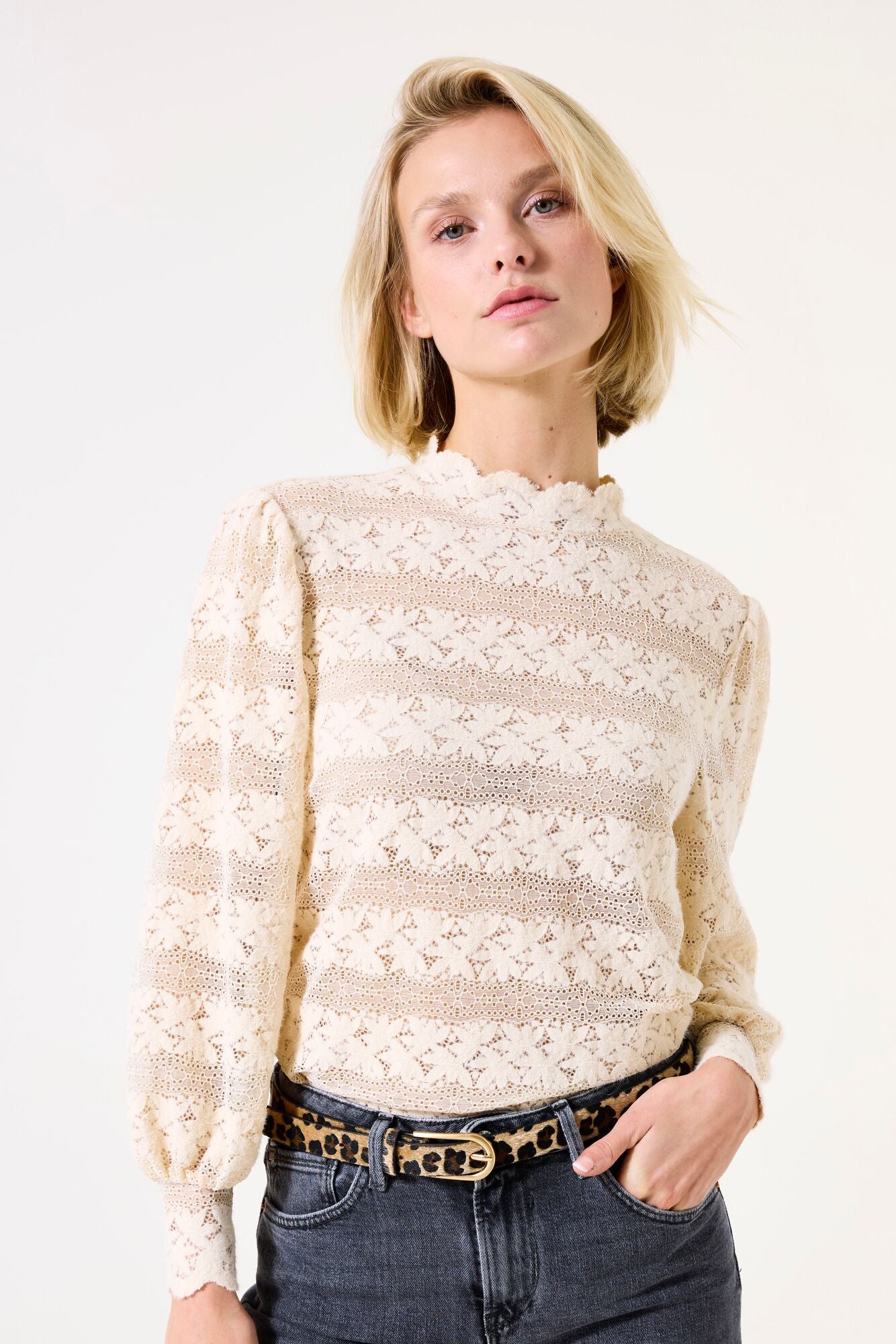Garcia Langarmshirts  beige