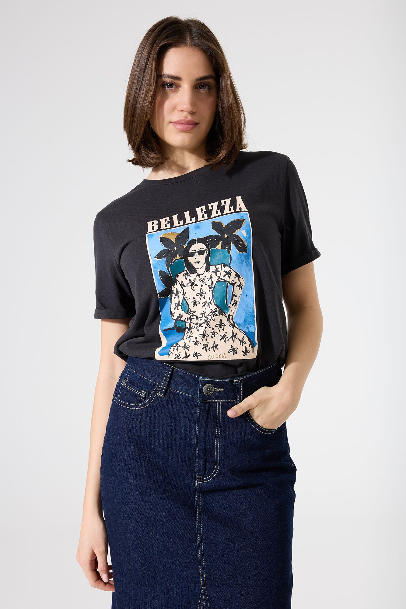Garcia T-Shirts  anthrazit