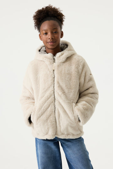 Umkehrbare Jacke aus Kunstfell