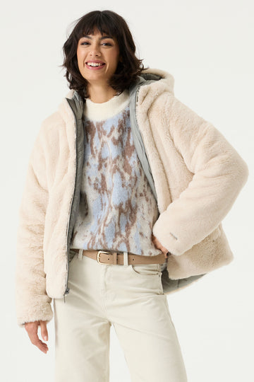 Umkehrbare Jacke aus Kunstfell