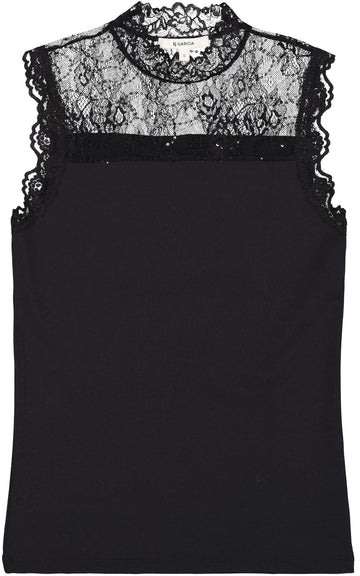 schwarzes Oberteil mit Spitze