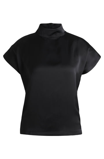 Satin-Top mit Stehkragen
