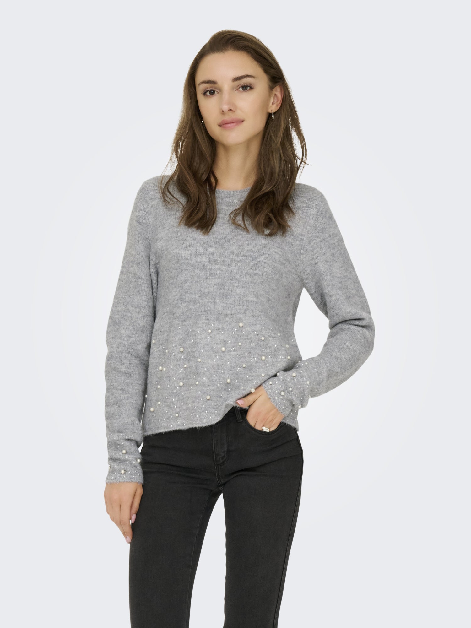 JDY Pullover  hellgrau