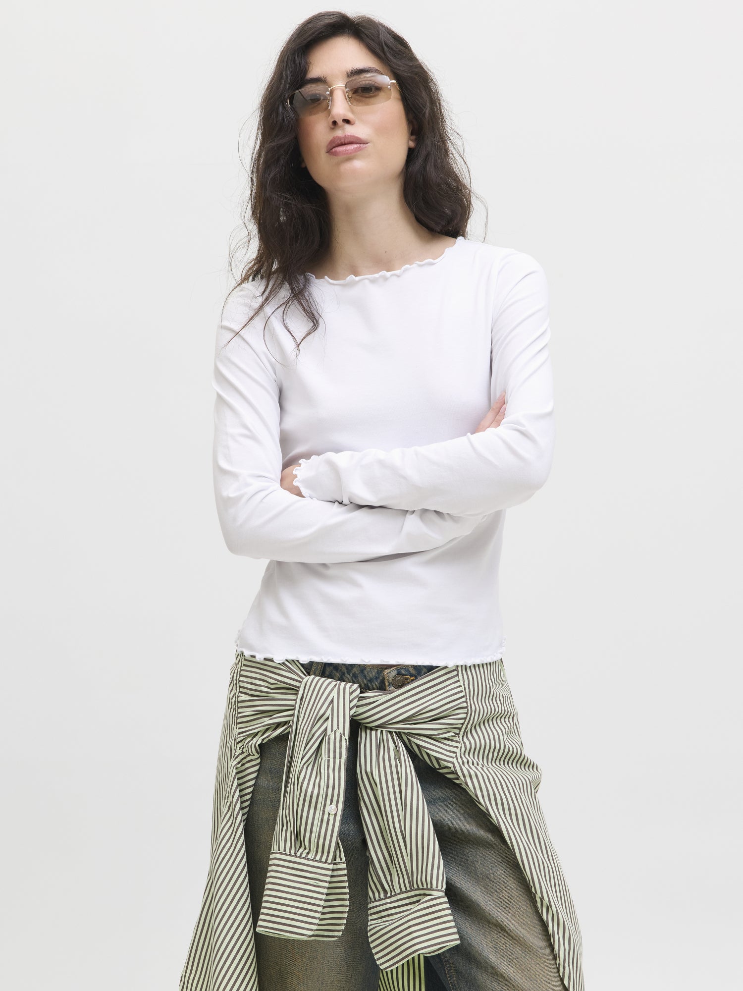JJXX Langarmshirts  weiß