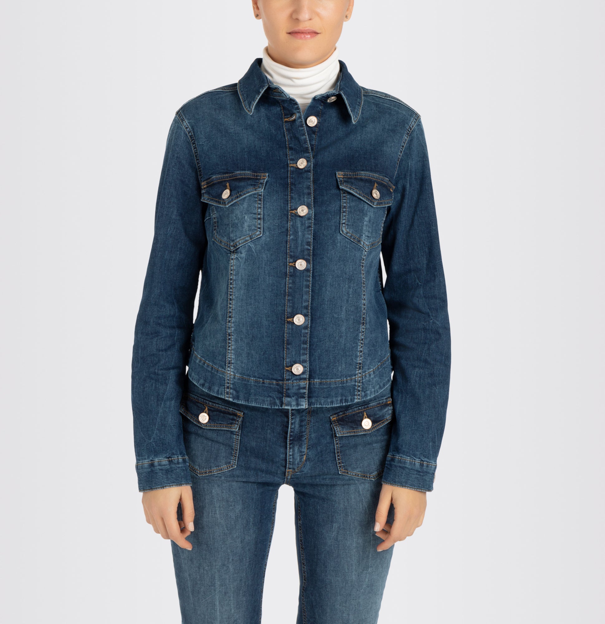 MAC Jeansjacken  dunkelblau