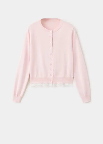 CAMELIA Strickjacke mit Spitzendetail