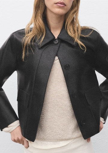 Jacke mit Leder-Effekt