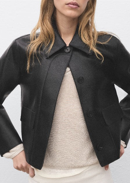 Mango Lederjacken  schwarz