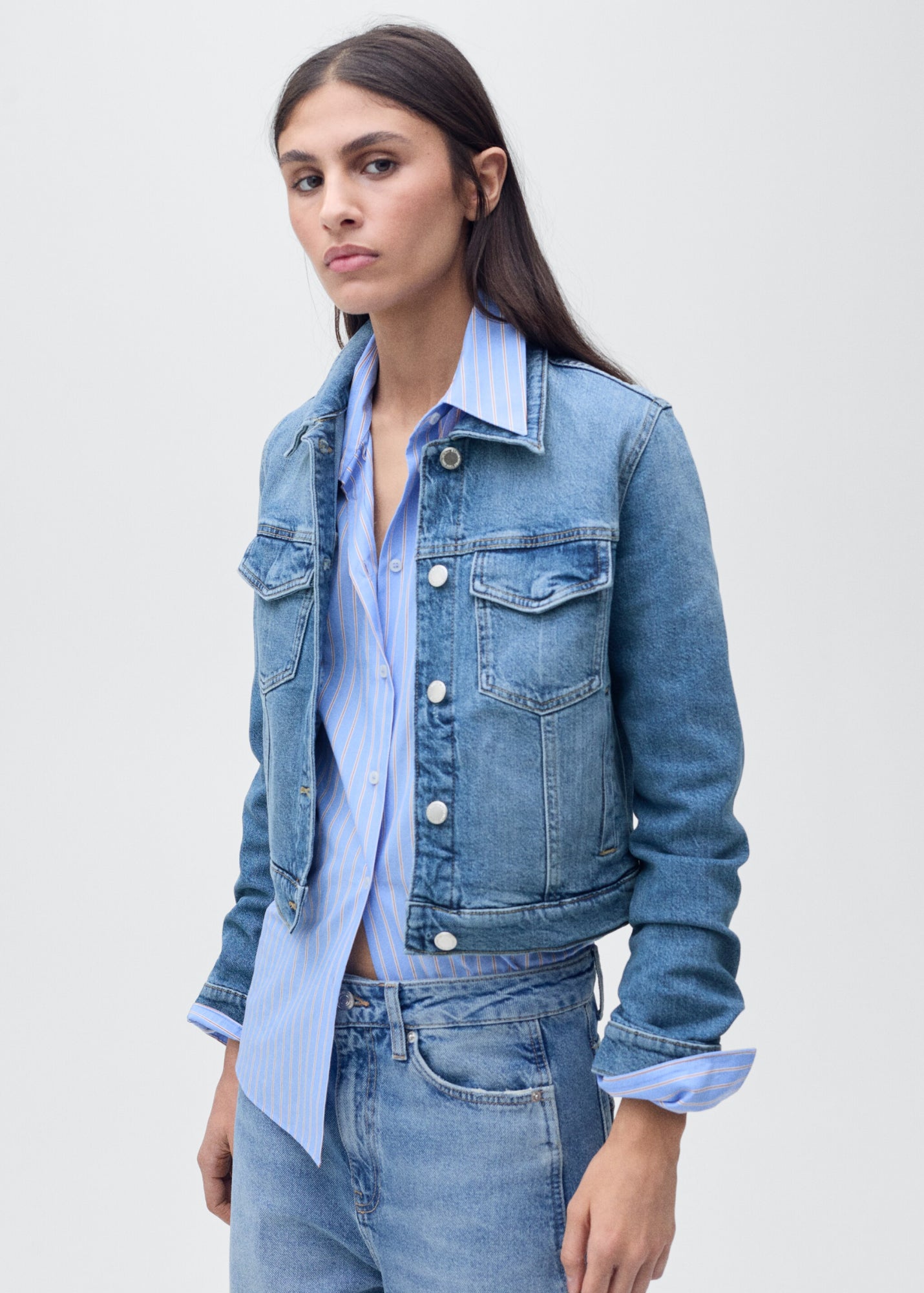 Mango Jeansjacken  blau