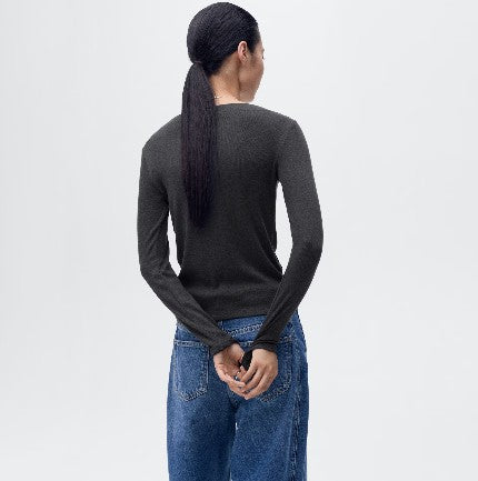 Mango Langarmshirts  dunkelgrau