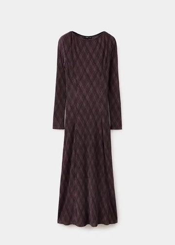 POMEL Langärmeliges Kleid mit Karomuster