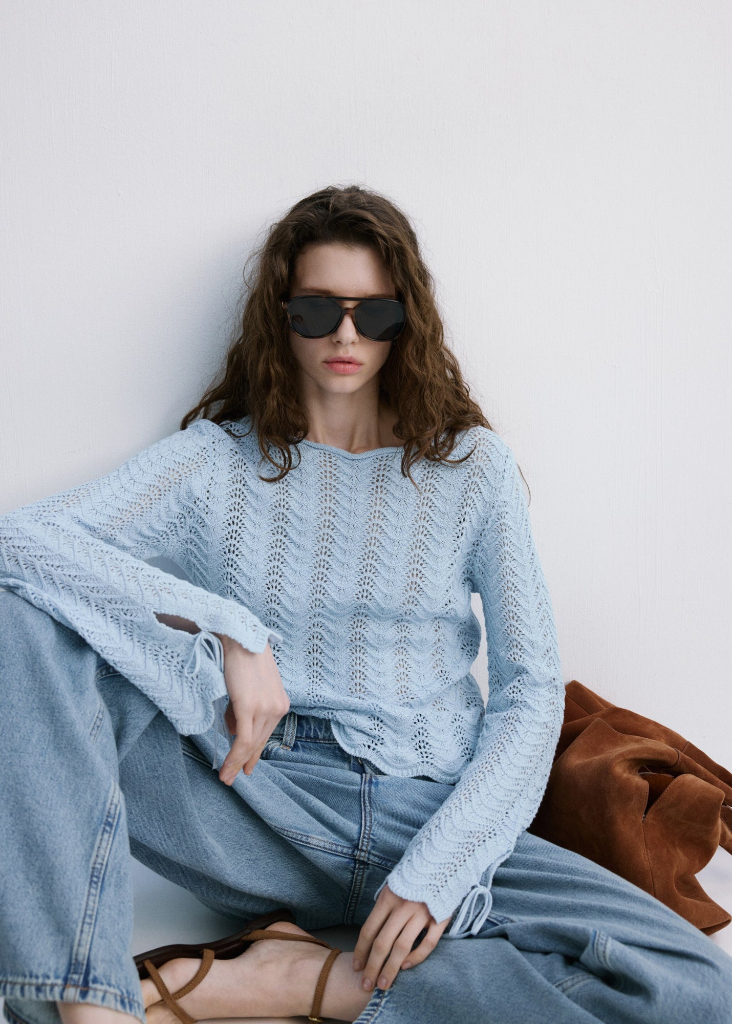 Mango Pullover  hellblau