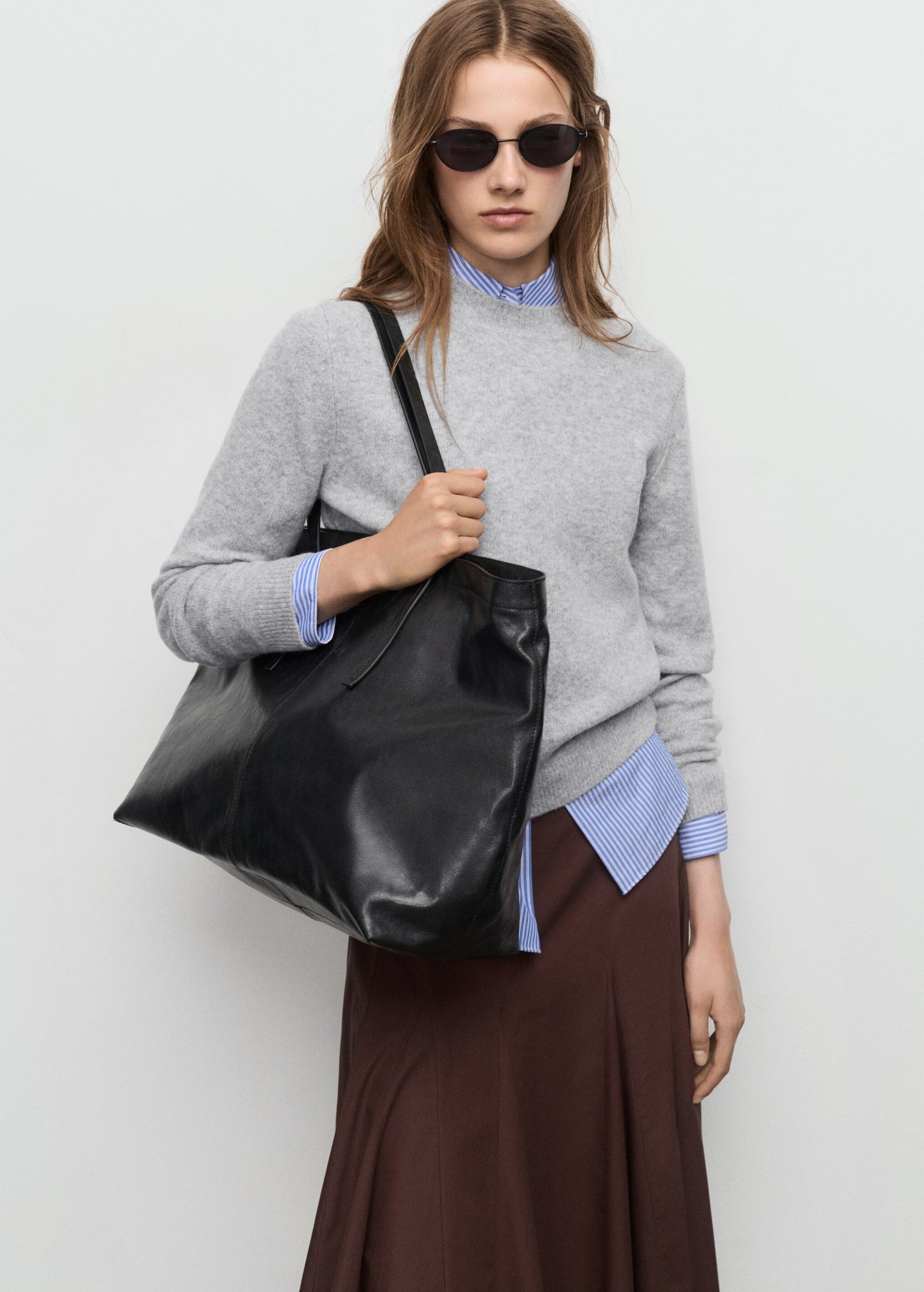 Mango Pullover  hellgrau