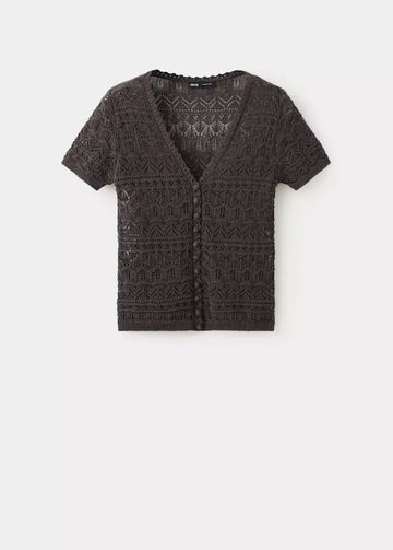 SIKAN Cardigan aus Lochstrick