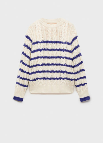 Zopfmuster-Pullover