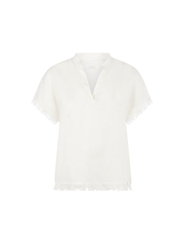Blusenshirt aus Leinen-Baumwolle-Mix