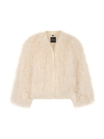 Kurze Jacke mit Federn