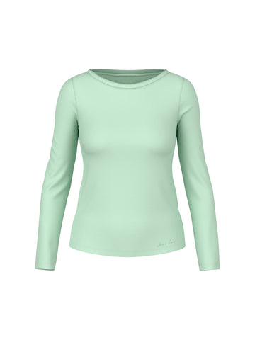 Langarmshirt mit Seiden-Rundhals