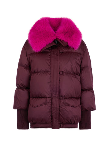 Steppjacke mit Fellkragen