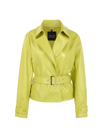 Trench-Jacke in Lackoptik