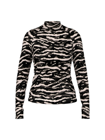 Mesh-Shirt mit Animal Print