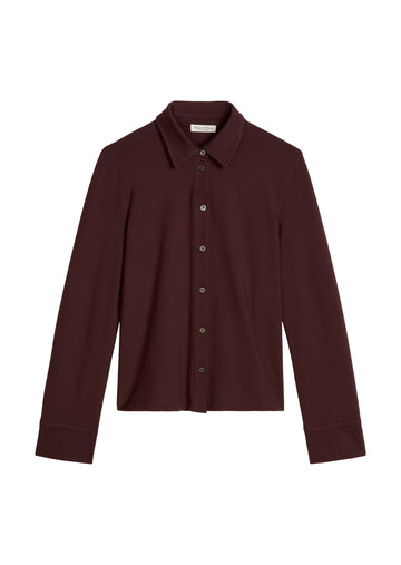 Jerseybluse mit Paper-Finish im Regular Fit