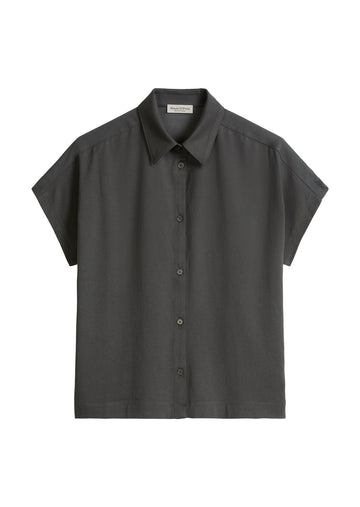 Jerseybluse wide aus Material-Mix