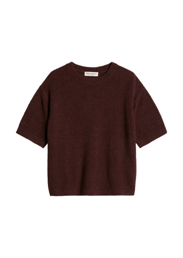 Kurzarm-Pullover in Loose Fit aus Bouclé-Garn
