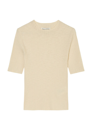 Kurzarm-Ripp-Strickpullover