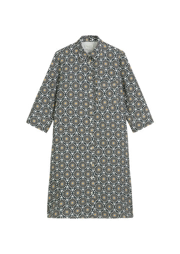 Leinenkleid mit Print-Muster