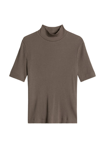 Ripp-Jersey-T-Shirt im Slim Fit