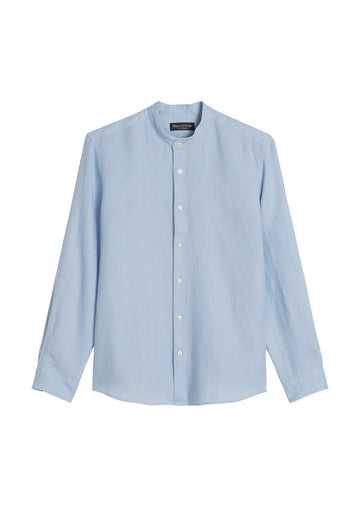 Stehkragen-Hemd aus reinem Leinen