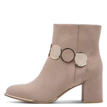 Spitze Stiefelette mit Blockabsatz