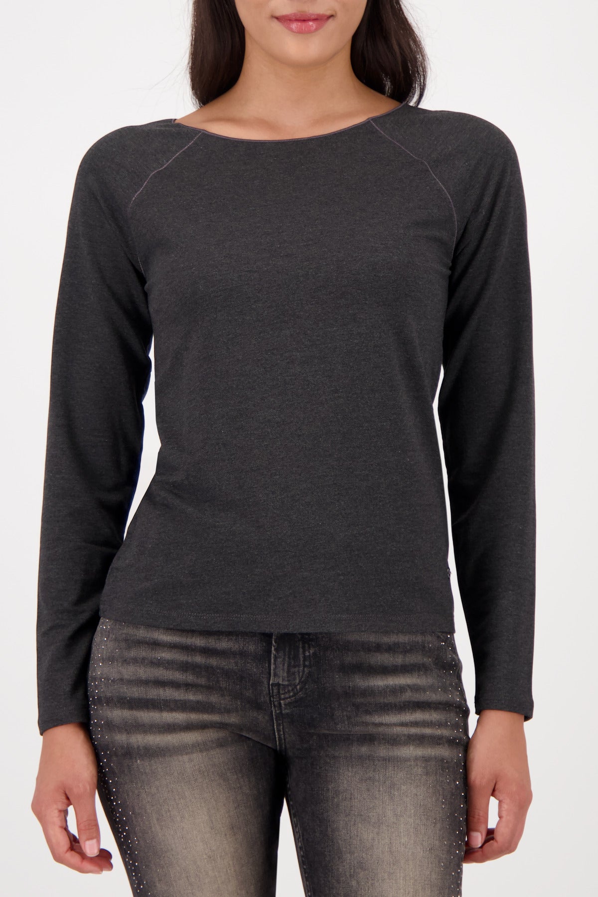 Monari Langarmshirts  grau