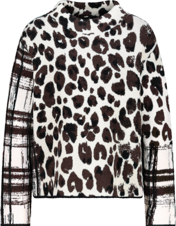 Flauschiger Pullover mit Mustermix