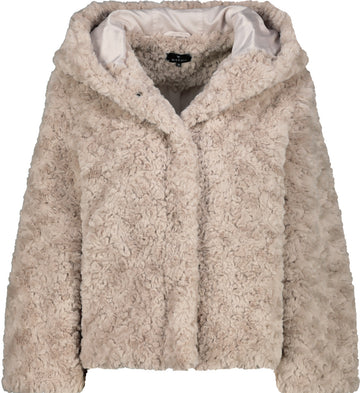 Kunstfell Jacke mit Kapuze