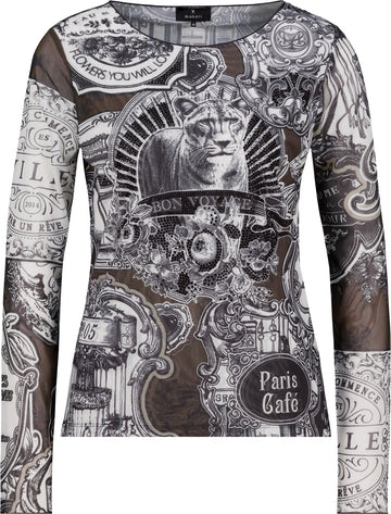 Langarmshirt mit Emblem-Muster