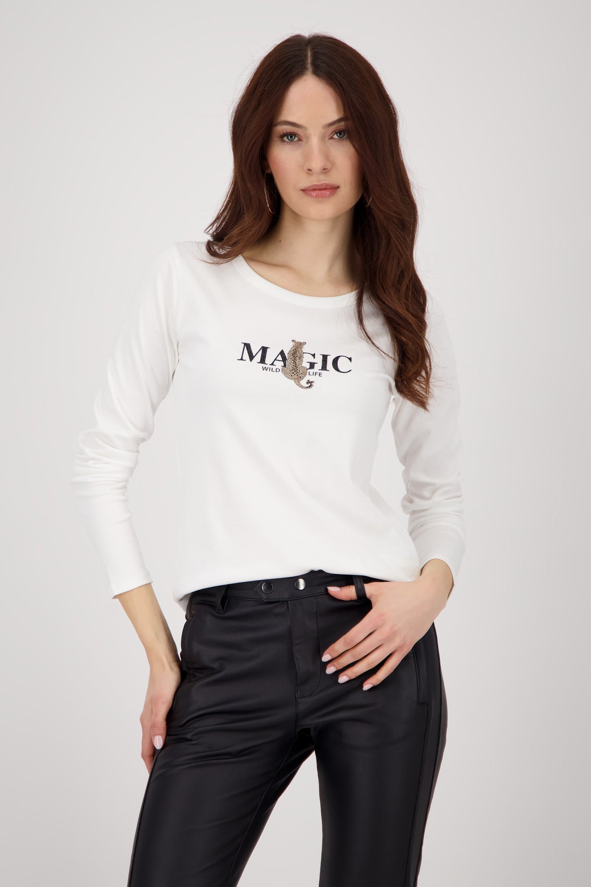 Monari Langarmshirts  weiß