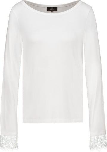 Langarmshirt mit Spitzenborte