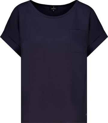 Monari Blusenshirt mit Ärmelaufschlag und Brusttasche