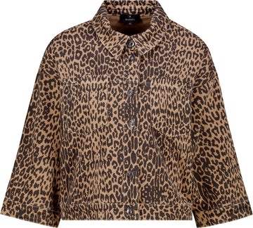 Monari Jeansjacke mit Leomuster