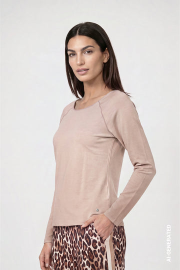 Monari Langarmshirt aus Viskose-Modal-Mix