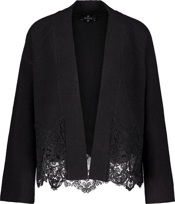 Monari Strickjacke mit Spitzenborte