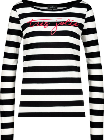 Ringel-Shirt mit Schrift
