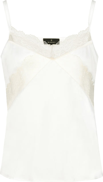 Satin Top mit Spitze
