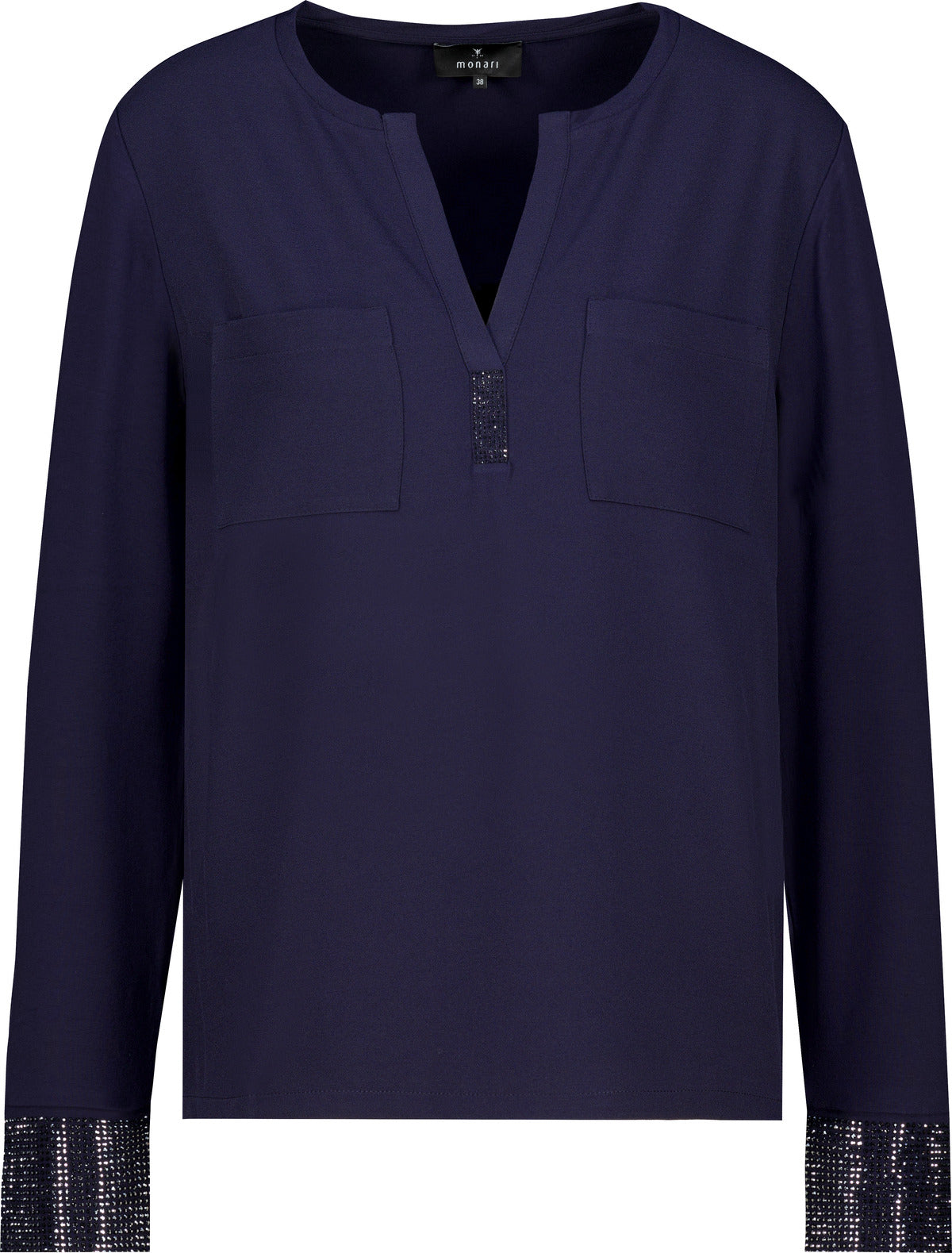 Monari Langarmshirts  dunkelblau