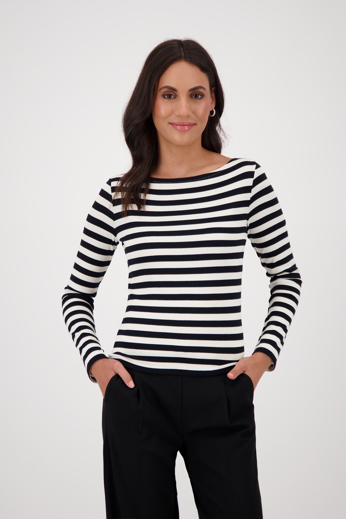 Monari Langarmshirts  schwarz