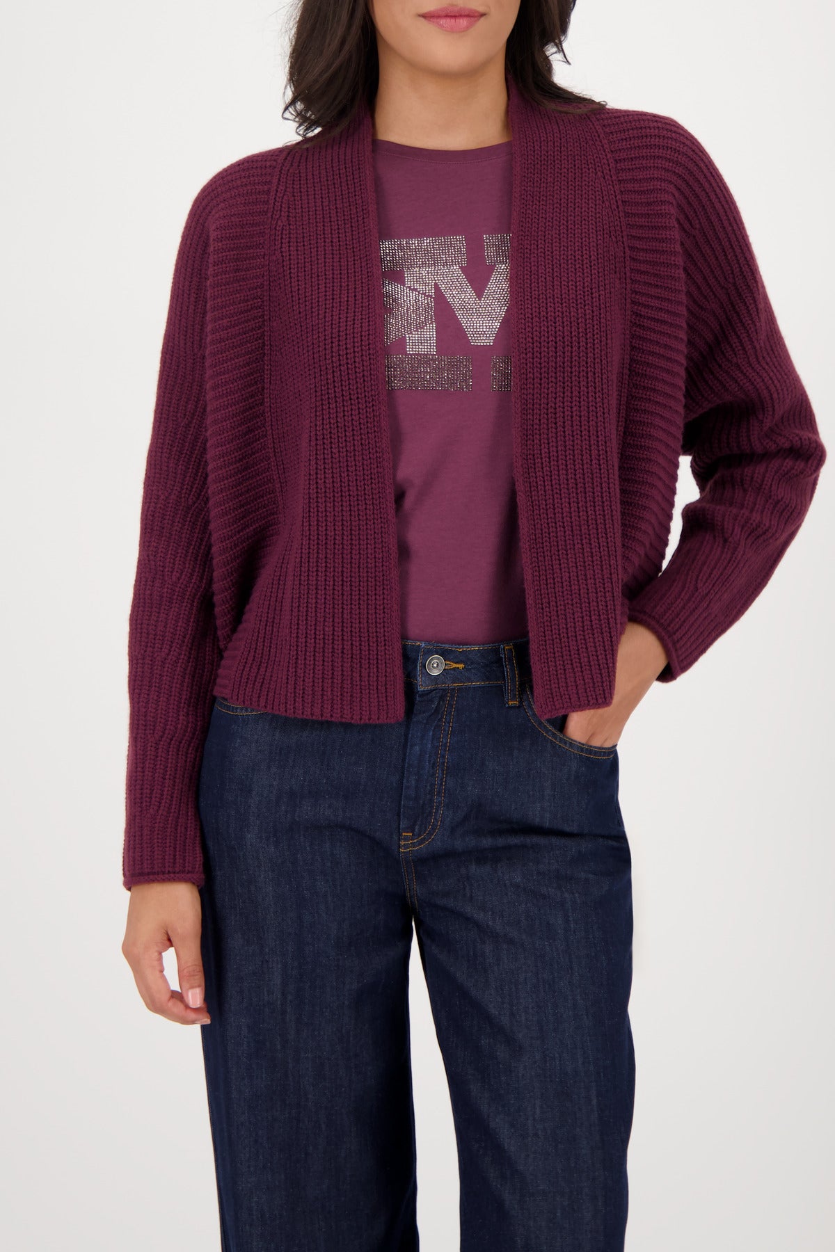 Monari Strickjacken  bordeaux