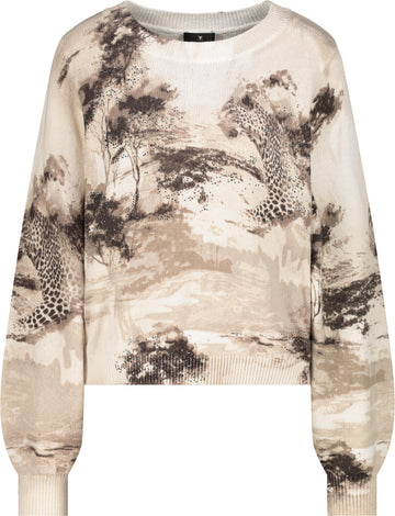 Strickpullover mit Savannen Print