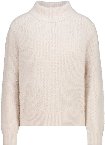 Strickpullover mit Struktur und Stehkragen